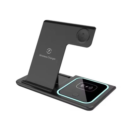 15W 3 In 1 LED Foldable Fast Wireless Charger Stand